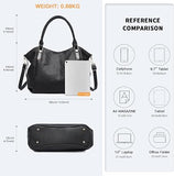 Women’s Soft Faux Leather Hobo Tote Bag with Crossbody Strap