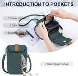 MUIIKOLA Women’s New-darkgreen PU Leather Crossbody Phone Bag with RFID Card Slots and Adjustable Wide Strap (Copy) (Copy)