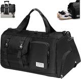 Black 32L Gym Duffle Bag with Shoe and Wet Compartments