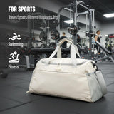 White 31L Water-Resistant Gym Bag with Shoe Compartment