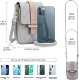 MUIIKOLA Women’s New-grey PU Leather Crossbody Phone Bag with RFID Card Slots and Adjustable Wide Strap