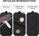 MUIIKOLA New-Blackbrown Women’s PU Leather Crossbody Phone Bag with RFID Card Slots and Adjustable Wide Strap