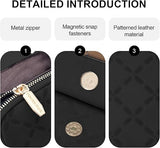 MUIIKOLA Women’s  New-brownblack1 PU Leather Crossbody Phone Bag with RFID Card Slots and Adjustable Wide Strap