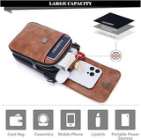 MUIIKOLA Women’s Z-blackbrown-white PU Leather Crossbody Phone Bag with RFID Card Slots and Adjustable Wide Strap