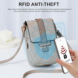 MUIIKOLA Women’s New-warmgrey PU Leather Crossbody Phone Bag with RFID Card Slots and Adjustable Wide Strap