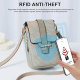 MUIIKOLA Women’s New-sandysoil PU Leather Crossbody Phone Bag with RFID Card Slots and Adjustable Wide Strap