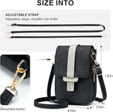 MUIIKOLA New-Black Women’s PU Leather Crossbody Phone Bag with RFID Card Slots and Adjustable Wide Strap