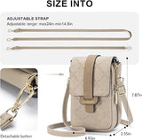 MUIIKOLA Women’s New-sandysoil PU Leather Crossbody Phone Bag with RFID Card Slots and Adjustable Wide Strap
