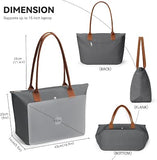 KALIDI Bluegrey Large Nylon Tote Bag for Women with Zip – Waterproof Lightweight Shoulder Handbag