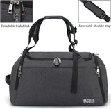 Classic Grey 42L Water-Resistant Gym Bag with Shoe Compartment – Weekend Travel Holdall with Wet Pocket