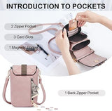 MUIIKOLA Women’s New-pink PU Leather Crossbody Phone Bag with RFID Card Slots and Adjustable Wide Strap