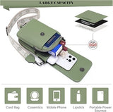 MUIIKOLA Women’s Z-light Green PU Leather Crossbody Phone Bag with RFID Card Slots and Adjustable Wide Strap