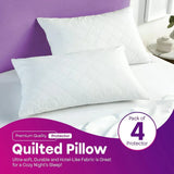 Pillow Protectors Zipped Quilting Diamond Pattern Pack of 4 | 50x75 cm