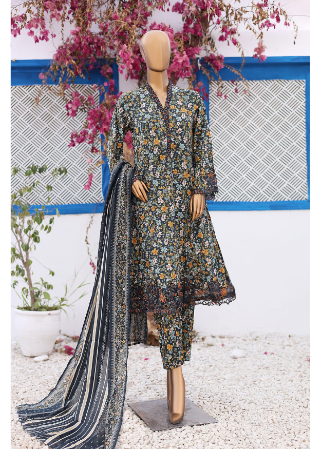 Bin Saeed Embroidered Printed Lawn 3 Piece BS87