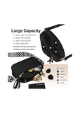 Women's Black Faux Leather Crossbody Bag