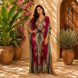 Women Pink Polyester Kaftan Maxi Dress