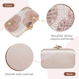 Women’s Beaded Rhinestone Evening Clutch Bag with Chain