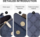 MUIIKOLA Women’s  New-darkblue PU Leather Crossbody Phone Bag with RFID Card Slots and Adjustable Wide Strap