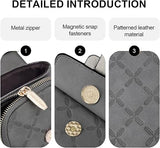 MUIIKOLA Women’s New-darkgrey PU Leather Crossbody Phone Bag with RFID Card Slots and Adjustable Wide Strap