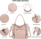 Women’s Dusty Pink Large Faux Leather Hobo Bag with Matching Purse – 2-Piece Set