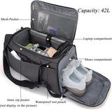 Classic Grey 42L Water-Resistant Gym Bag with Shoe Compartment – Weekend Travel Holdall with Wet Pocket