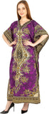 Women Purple Polyester Kaftan Maxi Dress