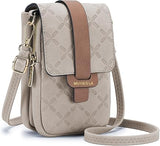 MUIIKOLA Women’s New-warmgrey PU Leather Crossbody Phone Bag with RFID Card Slots and Adjustable Wide Strap