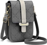 MUIIKOLA Women’s New-darkgrey PU Leather Crossbody Phone Bag with RFID Card Slots and Adjustable Wide Strap