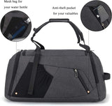 Classic Grey 42L Water-Resistant Gym Bag with Shoe Compartment – Weekend Travel Holdall with Wet Pocket