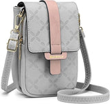 MUIIKOLA Women’s New-grey PU Leather Crossbody Phone Bag with RFID Card Slots and Adjustable Wide Strap