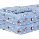 Cot Bed Sheets Super Soft Breathable Polycotton Fitted Sheet - Space Blue