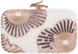 Women’s Beaded Rhinestone Evening Clutch Bag with Chain