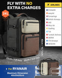 Dark Olive Green/Brown VANKEV 40x30x20 Ryanair Cabin Backpack – 24L