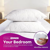 Pillow Protectors Zipped Quilting Diamond Pattern Pack of 4 | 50x75 cm