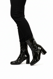 Women’s Go Go Boots Mid Calf Block Heel Zipper Boot G-732