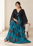 Women’s F-Peacock Print Plus-Size Kaftan Beach Cover-Up