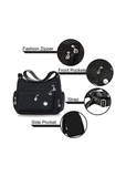 Women's Black Waterproof Nylon Crossbody Bag