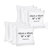 Cushion inserts, 45cm x 45cm, Extra Fluffy & Super Soft Cushion Pads - White