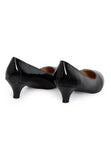 Women Round Toe Kitten Heel Shoes Black patent G-20 PLUS
