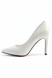 White Matte Drag Queen Pointed Toe Court Shoes – G-924