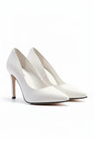 White Matte Drag Queen Pointed Toe Court Shoes – G-924