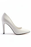 White Matte Drag Queen Pointed Toe Court Shoes – G-924