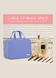 Women's Aqua Blue Hanging Toiletry Bag | Waterproof Travel Makeup Organiser with Hook & Multiple Compartments