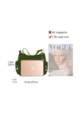 Women's Green Waterproof Nylon Crossbody Bag