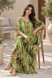 Women’s Green Aztec-Print Plus-Size Kaftan Beach Cover-Up