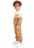 Toddler Unisex Contrast Sweatshirt and Ribbed Trousers Set