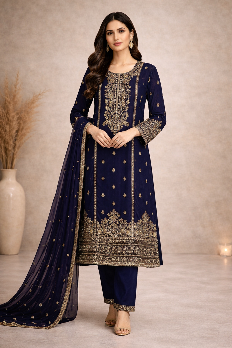 Baba Posh Embroidered Chiffon 3PC Suit BP-13