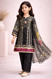 Girls Digital Printed Silk 3PC Suit SMG-01