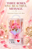 Artificial Rose Flowers 3pcs Scented Gift Box for Wedding Party Home Décor Valentine's Mother's Day Gift