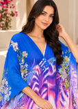 Women’s Blue & Pink Bohemian Oversized Maxi Kaftan Dress – One Size